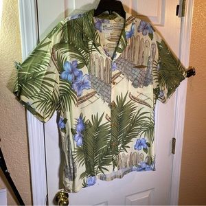 Vintage Diamond Head Sportswear Mens XL Hawaiian Button Down Shirt Floral Beach
